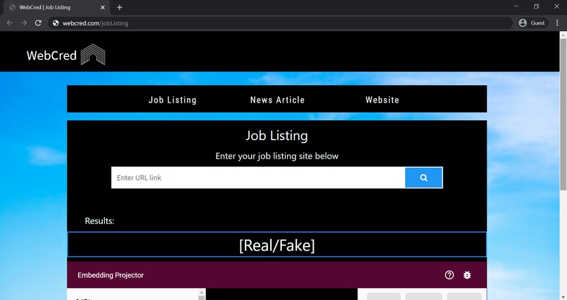 WebCred – screenshot 2