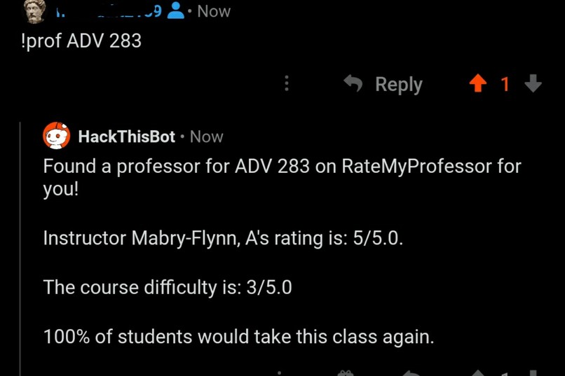 RedditProfessor – screenshot 1