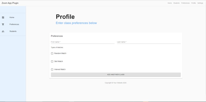 Zoom Lecture Matchmaking – screenshot 2