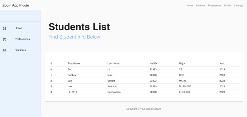 Zoom Lecture Matchmaking – screenshot 3