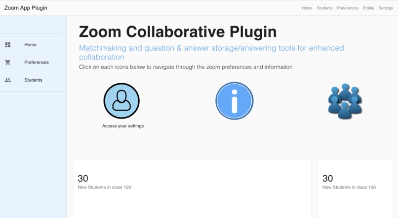 Zoom Lecture Matchmaking – screenshot 1