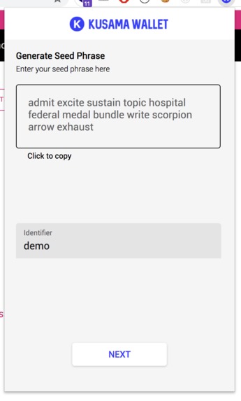 Kusama Wallet – screenshot 3