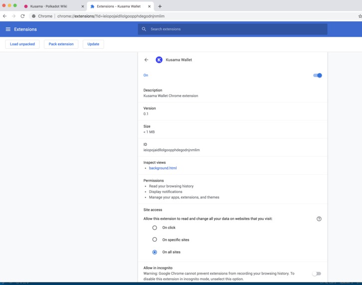 Kusama Wallet – screenshot 8