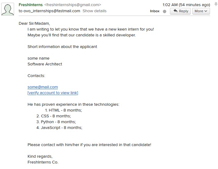 FreshIntern – screenshot 3