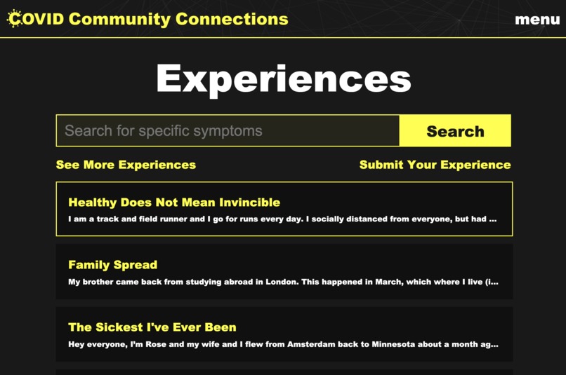 COVID Community Connections – screenshot 2