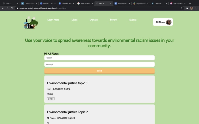 Environmental Justice Now – screenshot 1