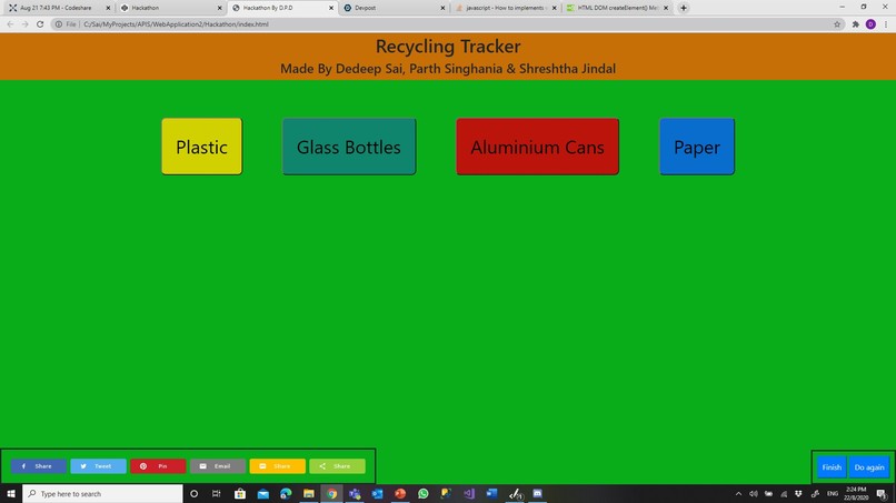 Recycling Tracker – screenshot 1