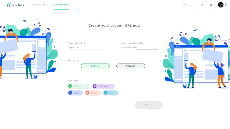 NUSH.LINK – screenshot 1