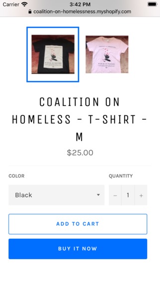 Online Shopping for Coalition on Homelessness – screenshot 2