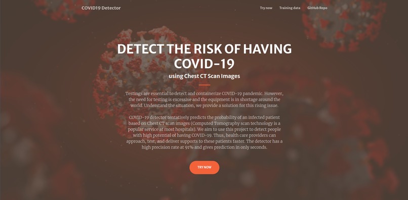 COVID-19 detector – screenshot 1