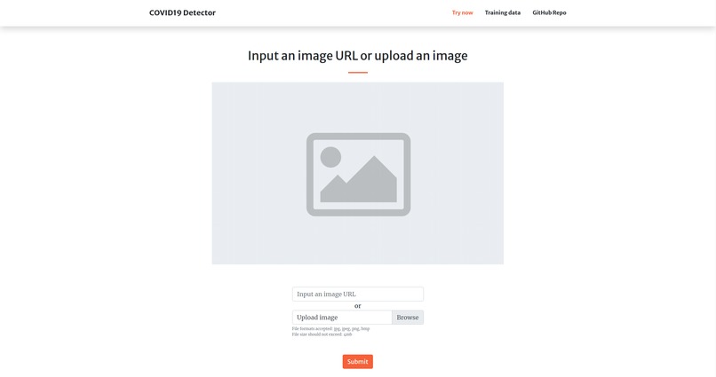 COVID-19 detector – screenshot 2