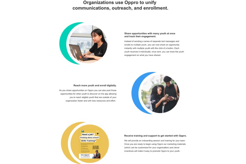 Oppro: Help youth connect opportunities and enroll digitally – screenshot 2