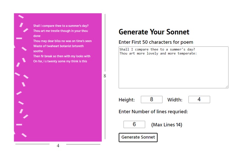 Shakespearean Poem Generation for Greeting Cards – screenshot 2