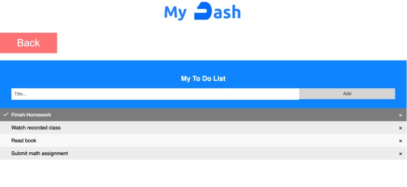 my-dash – screenshot 2