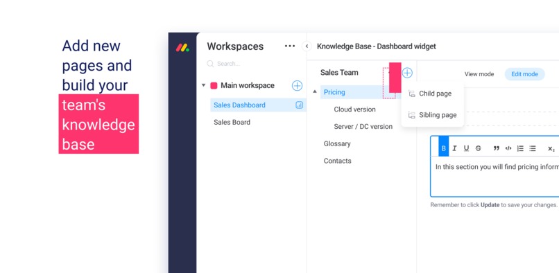 Knowledge Base - dashboard widget – screenshot 1