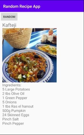 RandomRecipeApp – screenshot 1