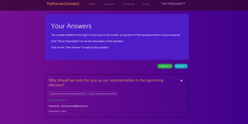 PoliticianConnect – screenshot 3