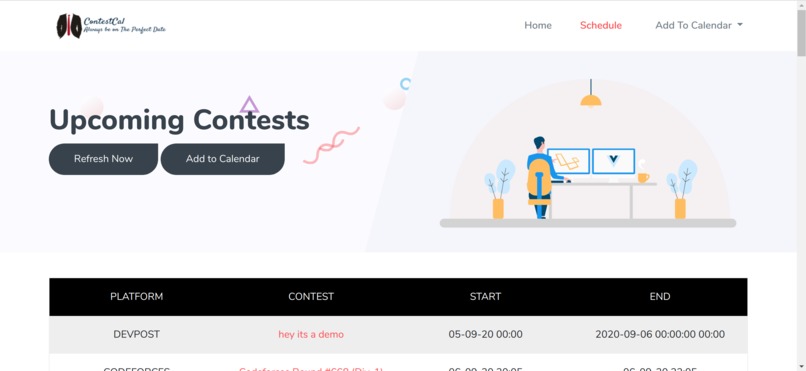 ContestCal(Team-RVGeeks) – screenshot 3