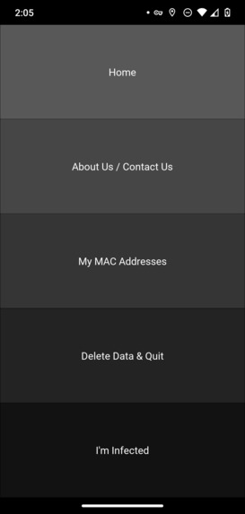 Privacy-Oriented Contact Tracing App – screenshot 2