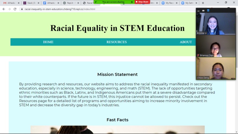 Racial Equality in STEM Education – screenshot 1
