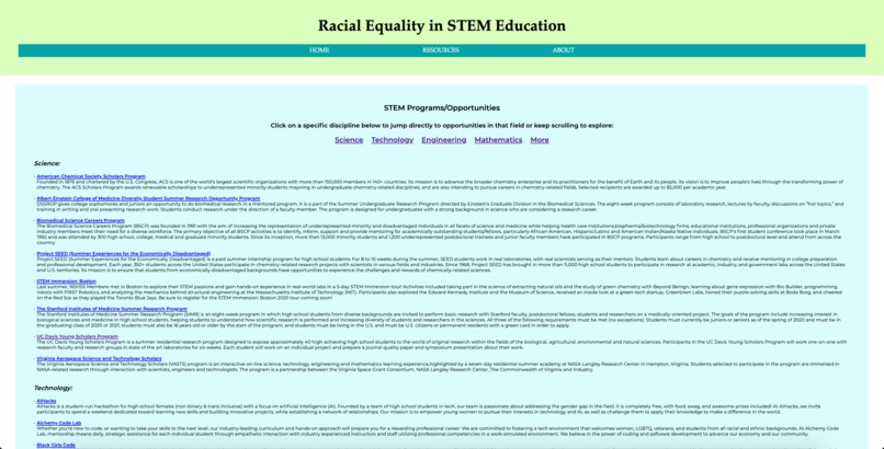 Racial Equality in STEM Education – screenshot 4