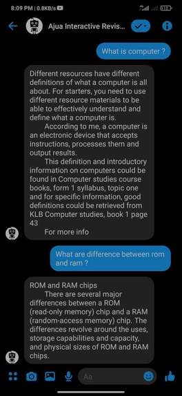Ajua Interactive Revision Chatbot – screenshot 2
