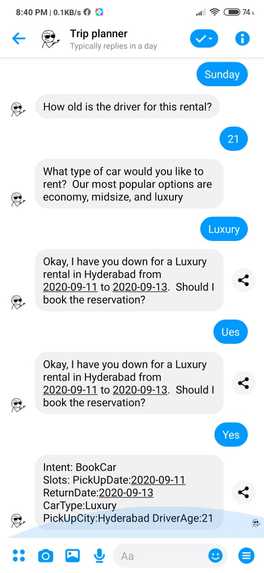 Trip planer – screenshot 2