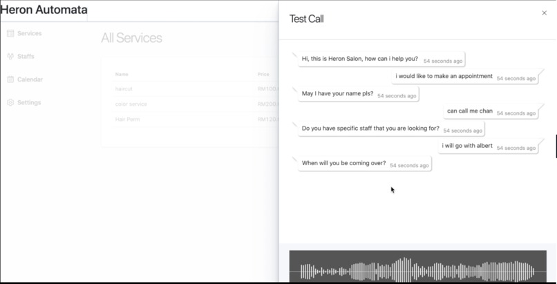 Project Heron - AI-powered Phone Booking System – screenshot 4