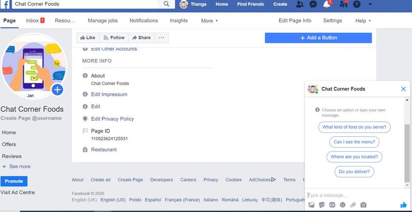 Chat Corner Foods  – screenshot 1