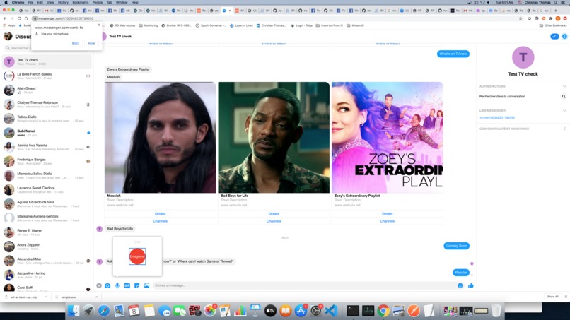 WhatzOnTV -  Voice-enabled FB Messenger bot for TV lovers – screenshot 1