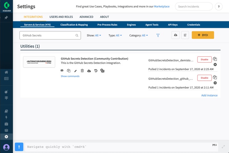 GitHub Secrets Detection in XSOAR – screenshot 1