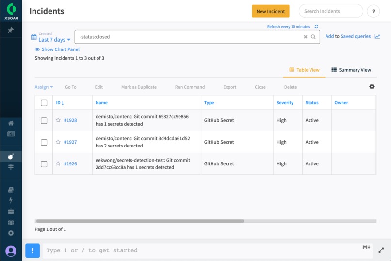 GitHub Secrets Detection in XSOAR – screenshot 2