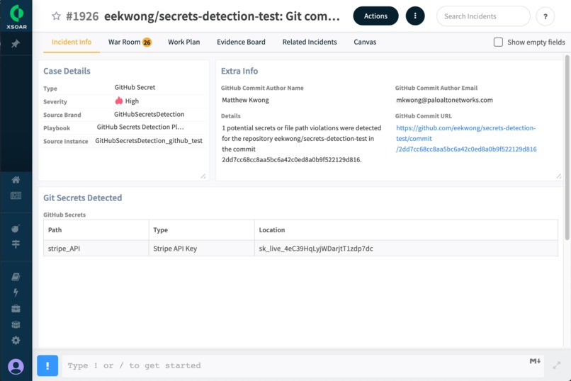 GitHub Secrets Detection in XSOAR – screenshot 3