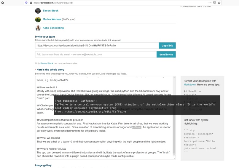 AILAW – screenshot 2