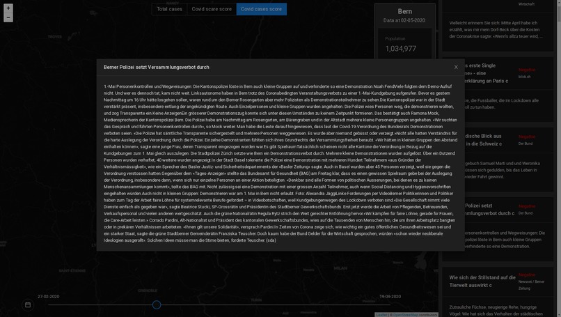 Corona Scare Map App – screenshot 2