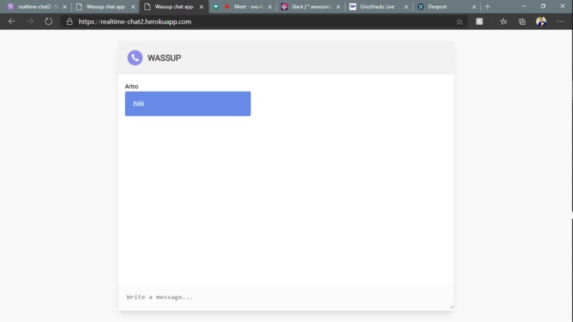 Wassup chat application – screenshot 4