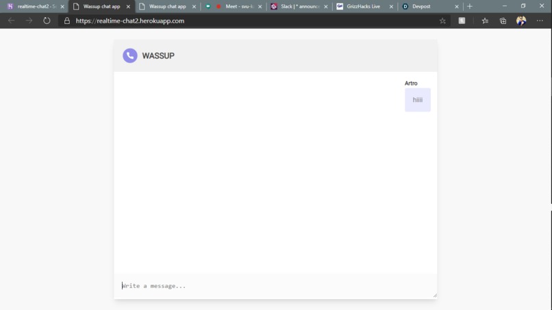 Wassup chat application – screenshot 3