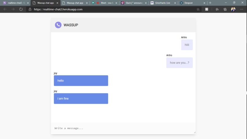 Wassup chat application – screenshot 6