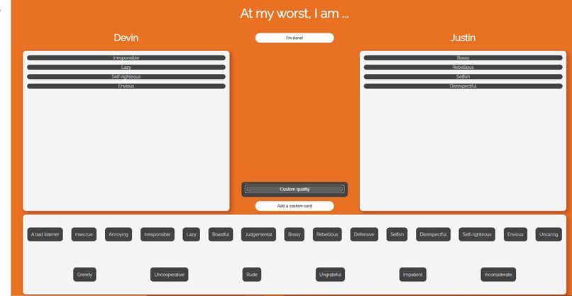 Peer Rate (Best Worst Form Web App) – screenshot 1