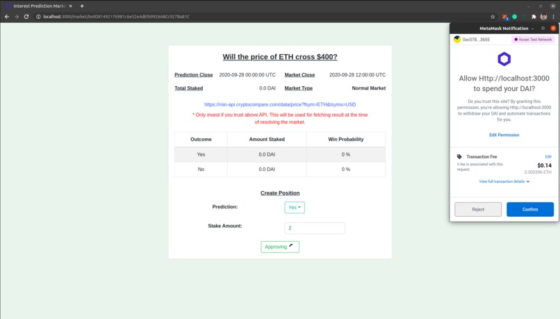 Chainlink Prediction Market – screenshot 3