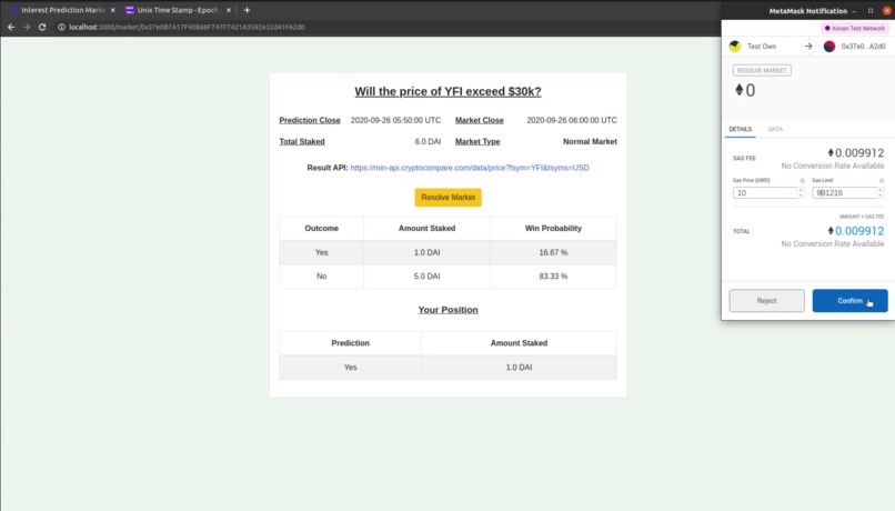 Chainlink Prediction Market – screenshot 4