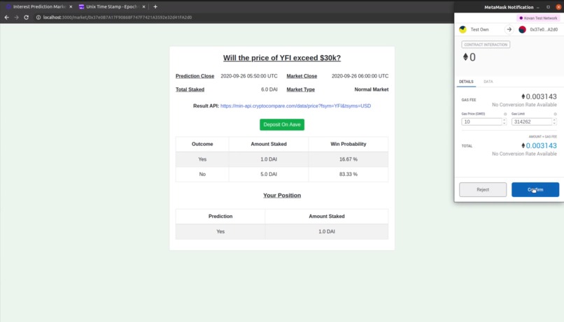 Chainlink Prediction Market – screenshot 5