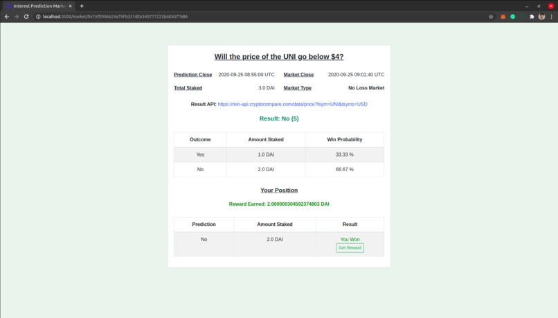 Chainlink Prediction Market – screenshot 7