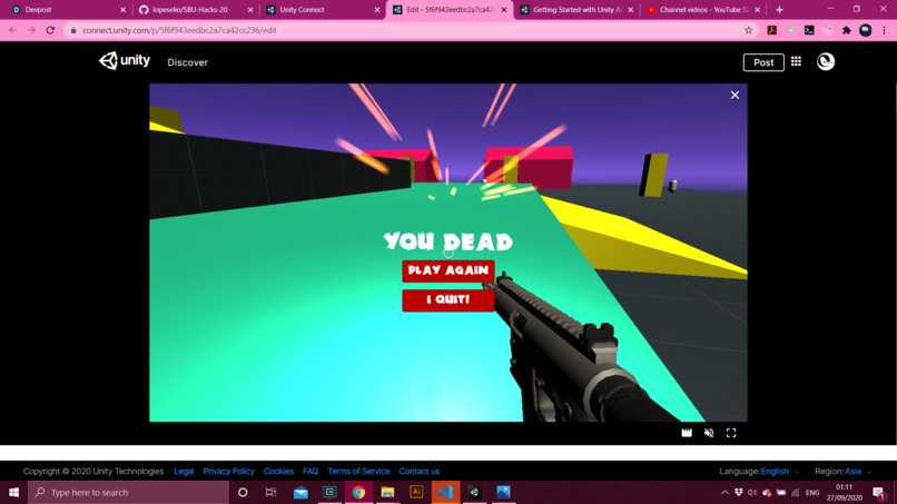 FPS Enemy Shooter - SBU Hacks 2020 – screenshot 1