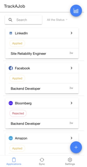 TrackAJob – screenshot 1