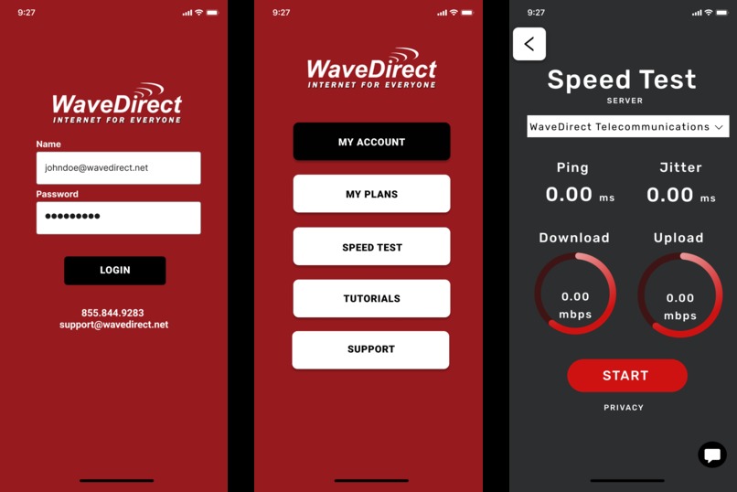 WaveDirect App Prototype – screenshot 1