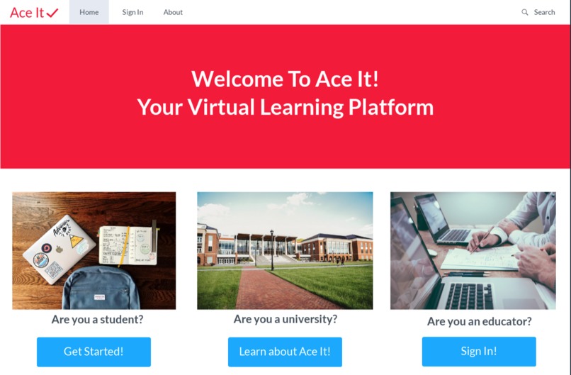 ACE IT (UX/UI) – screenshot 1