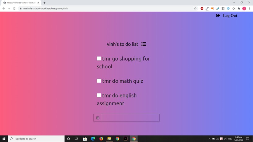 Reminder for school – screenshot 1