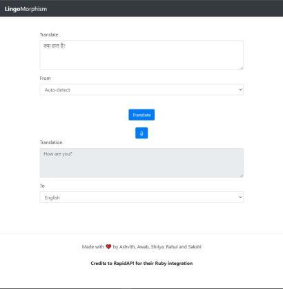 LingoMorphism (Indigenous Language Translator!) – screenshot 1
