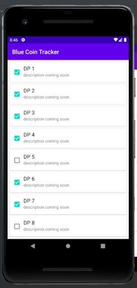 Blue Coins Checklist App – screenshot 1